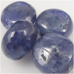 1 Tanzanite faceted rondelle gemstone beads 13 to 14 mm (H)