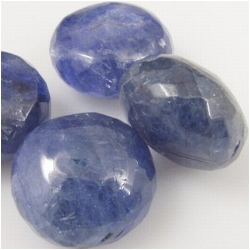 1 Tanzanite faceted rondelle gemstone bead 14 mm (H)