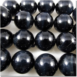 1 Tiger Eye blue round gemstone bead 20mm (H)