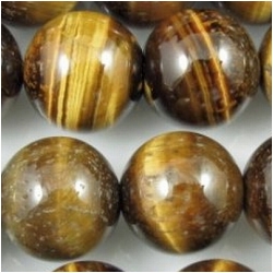 Tiger Eye gold round gemstone beads 11 mm (N)