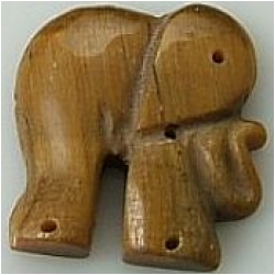1 Tiger Eye gold Elephant fetish cabochon gemstone 24 mm (N)