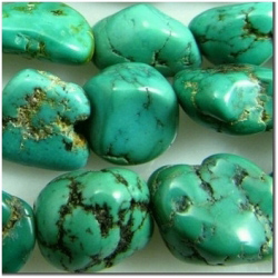 Turquoise Hubei nugget 11 to 17mm gemstone beads (N)