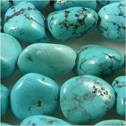 Turquoise Hubei nugget 7.5 to at least 11mm gemstone beads (N)
