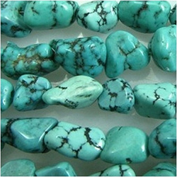 Turquoise Hubei web nugget 5 to 7mm gemstone beads (N)