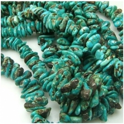 Turquoise Carico Lake graduated nugget 5 to 12mm gemstone beads (N)