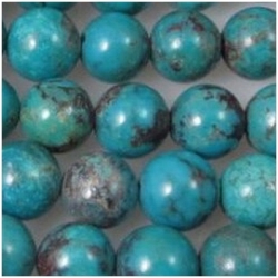 Turquoise Hubei round 7mm gemstone beads (S)