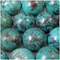 21 Turquoise Hubei round 9 to 10mm gemstone beads (S)