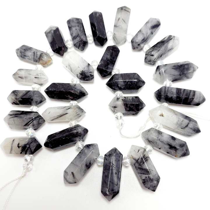 Double drilled gemstone beads sales