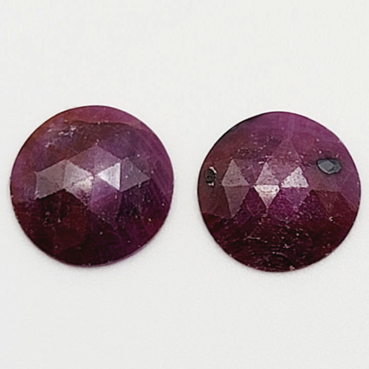 1 Ruby Round Rose Cut Gemstone Cabochon (N) Approximate size
