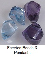 Faceted gemstone beads and pendants for jewelry making at Magpie Gemstones