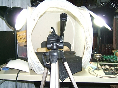 the set up we use to take photos of our beads at Magpie Gemstones