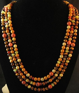 How to make a multistrand beaded necklace with gemstones.