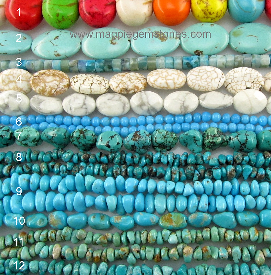 varitions shape color Magnesite howlite loose beads jewelry marking supply 