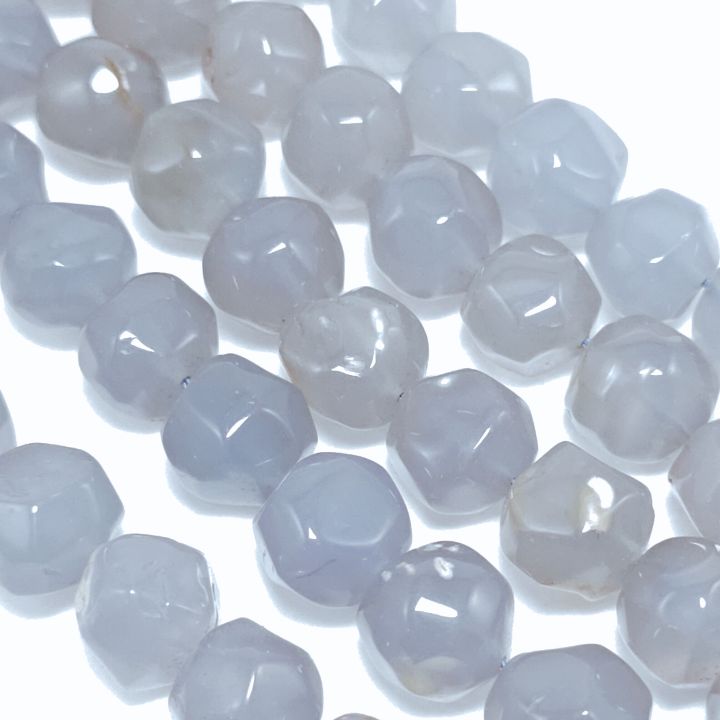 Chalcedony Faceted Nugget Gemstone Beads (N) 12mm 16 inches Wholesale