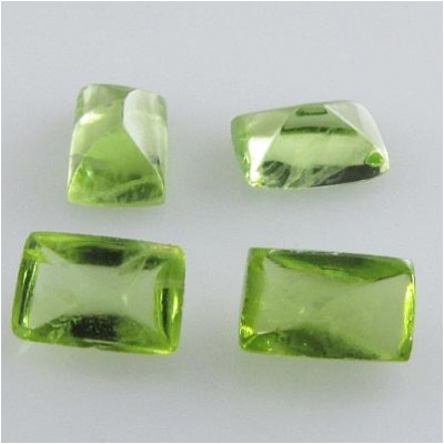2 Peridot Plain Rectangle Sugarloaf Loose Cut Gemstone Cabochon (N) 4 x 6mm CLOSEOUT