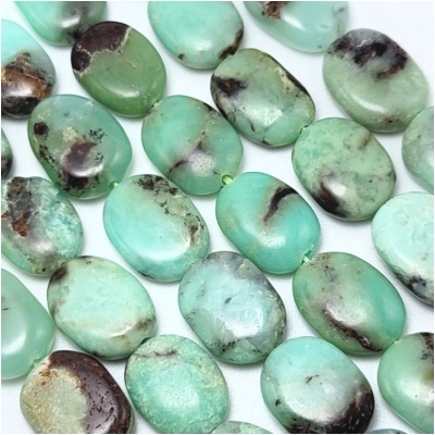 Chrysoprase Flat Nugget Gemstone Bead Strand (N) 13 x 18mm 16 inches
