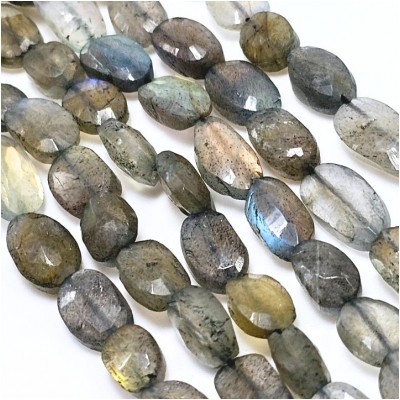 Labradorite Hand Faceted Oval Gemstone Beads (N) 8 to 14mm 13 inches Read Description