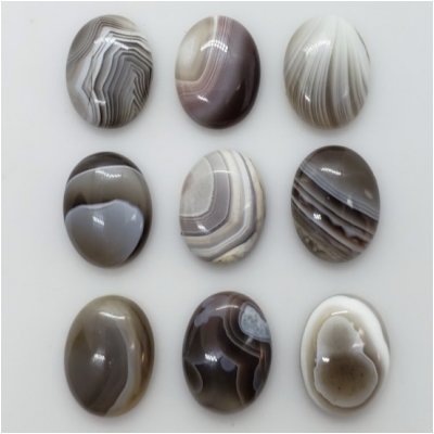 1 Botswana Agate Oval Cabochon Gemstone (N) 14.62 x 19.72mm to 15.10 x 20.09mm CLOSEOUT
