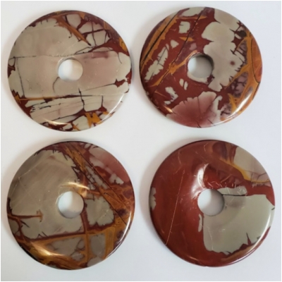 1 Noreena Jasper Donut Gemstone (N) Approximate size 49.77 to 50.47mm