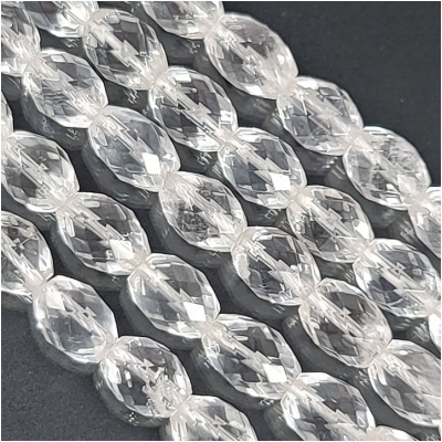 Crystal Quartz Faceted Melon Gemstone Beads (N) Approximate Size 8 x 10mm 15.5inches