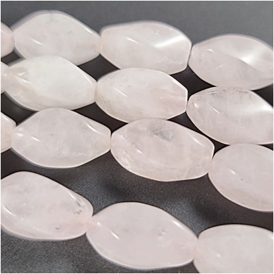 Rose Quartz Twisted Oval Gemstone Beads (D) Approximate Size 9 x 16mm 16 inches CLOSEOUT