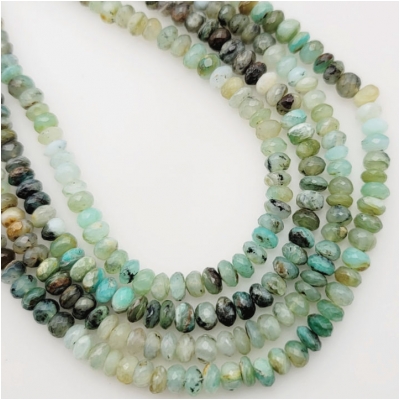 Blue Opal AA Faceted Rondelle Gemstone Beads (N) Approximate size 5.5mm 8 inches