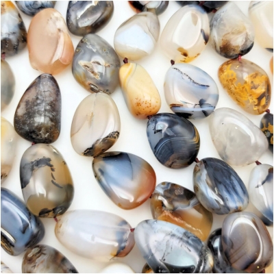 Montana Agate Nugget Gemstone Beads (N) 14.6 x 19.6mm to 16.8 x 29.5mm 16.5 inches CLOSEOUT