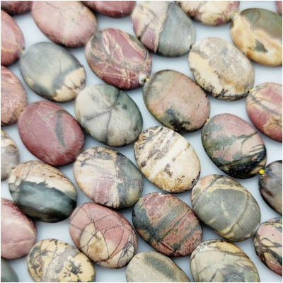 Red Creek Jasper Oval Gemstone Beads (N) 13.5 x 18.5mm