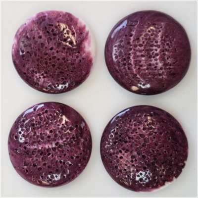 1 Spiny Oyster Shell Round Cabochon (N) Approximate Size 35.10 to 35.40mm
