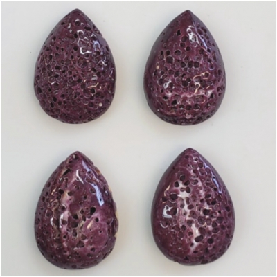 1 Spiny Oyster Shell Teardrop Cabochon (N) Approximate Size 17.90 x 25.13mm to 18.27 x 25.35mm