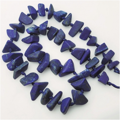 Lapis Lazuli Graduated Large Chip Nugget Matte Gemstone Beads (N) Approximate size 7.65 to 22.6mm 19 inches