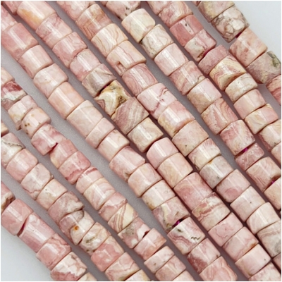 Rhodochrosite Heishi Gemstone Beads (N) Approximate size 3.8 to 4.6mm 16 inches