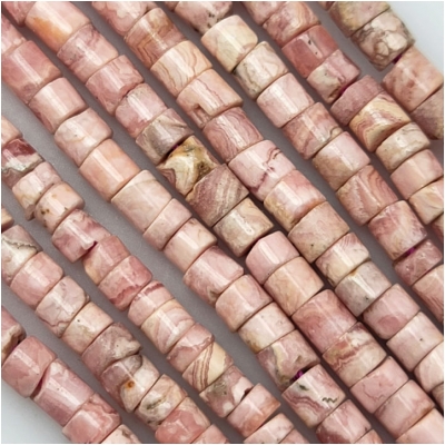 Rhodochrosite Heishi Gemstone Beads (N) Approximate size 3.2 to 4.4mm 16 inches