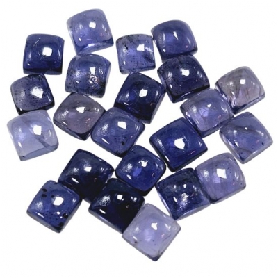 5 Iolite Square Loose Cut Gemstone Cabochon (N) 4mm