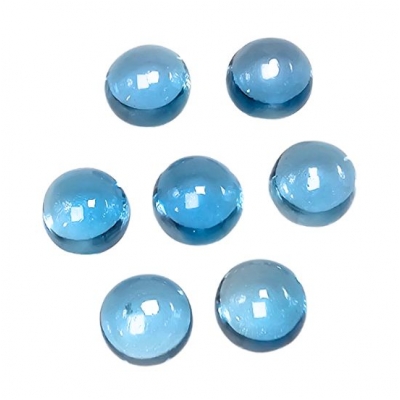 2 London Blue Topaz Round Loose Cut Gemstone Cabochon (IH) 5mm