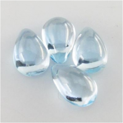 2 Sky Blue Topaz Pear Loose Cut Gemstone Cabochons (I) 5 x 7mm  CLOSEOUT