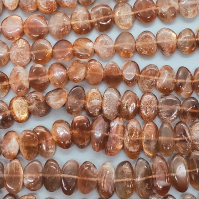 Sunstone Graduated Center Drilled Flat Nugget Gemstone Beads (N) 7.8 x 8mm to 8.7 x 20mm 16 to 16.25 inches CLOSEOUT