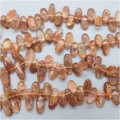 Sunstone Graduated Top Drilled Flat Nugget Gemstone Beads (N) 6 x 11.5mm to 6.4 x 23mm 16.25 inches CLOSEOUT