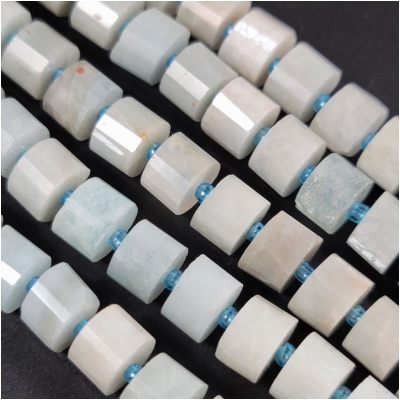 Aquamarine Faceted Wheel Gemstone Beads (H) Approximate size 9 to 9.8mm 15.5 inches CLOSEOUT