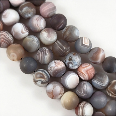 Botswana Agate Matte Round Gemstone Bead (N) Approximate size 11.9 to 12.5mm 7.75 inches CLOSEOUT