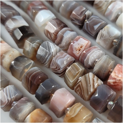 Botswana Agate Faceted Wheel Gemstone Beads (N) Approximate size10mm 16 inches CLOSEOUT