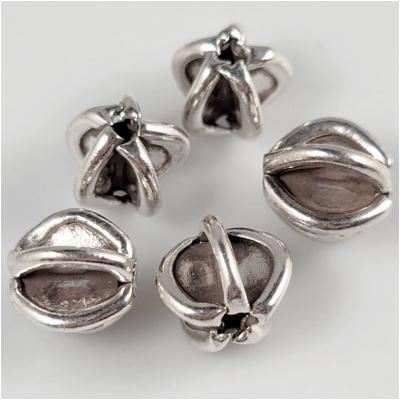 Sterling Geometric Antiqued  Metal Bead Approximate size 12mm CLOSEOUT