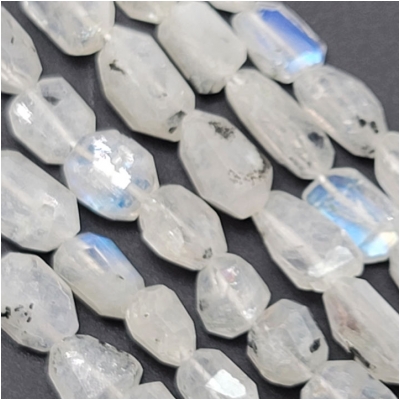 Rainbow Moonstone Faceted Nugget Gemstone Beads (N) Approximate size 6.4 x 7.4mm to 7 x 16.2mm 14 inches