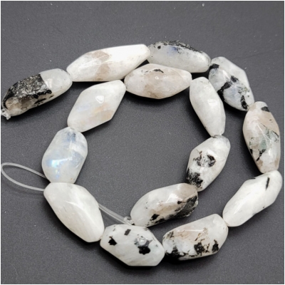 Rainbow Moonstone Faceted Nugget Gemstone Beads (N) Approximate size 13 x 22mm to 13.6 x 33mm 15.75 inches