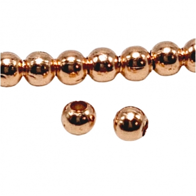 100 Copper 2.1mm Round Metal Beads (N)