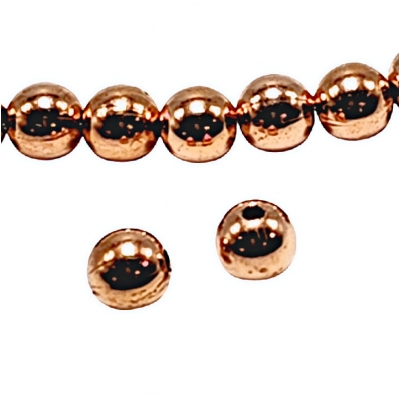 25 Copper 8mm Round Metal Beads (N)