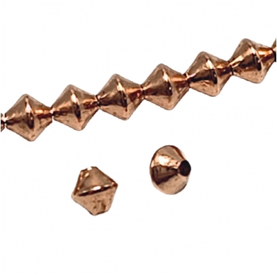 100 Copper 3 x 3.2mm Bicone Metal Beads (N)