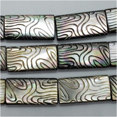 1 Mother of Pearl Carved Rectangle Doublet Bead (N) Approximate size14.55 x 29.1mm to 15.48 x 30.18mm 1 piece