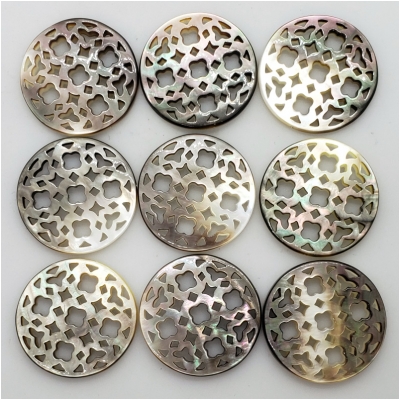 1 Mother of Pearl Pierced Coin Shell Bead (N) 29.34 to 30.41mm 1 piece CLOSEOUT