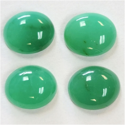 1 Chrysoprase Oval Low Dome Gemstone Cabochon (N) Approximate size 10 x 12mm CLOSEOUT